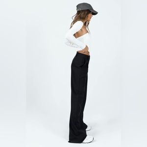 Princess Polly Archer Pants Size 0 Black